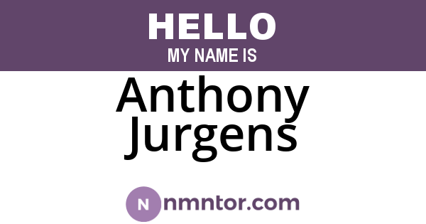 Anthony Jurgens
