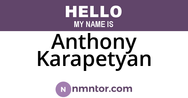 Anthony Karapetyan