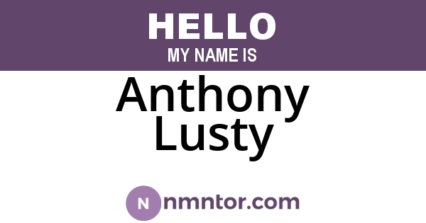 Anthony Lusty