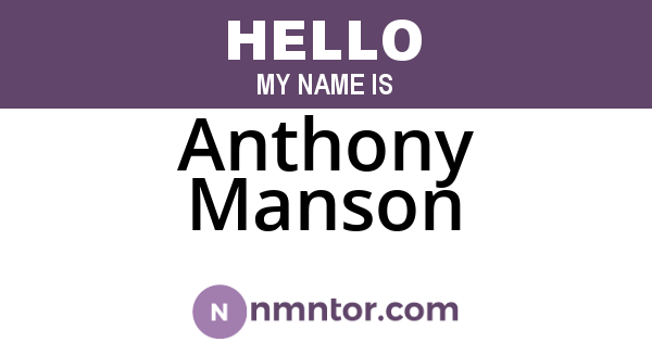 Anthony Manson