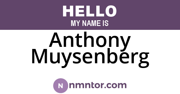 Anthony Muysenberg