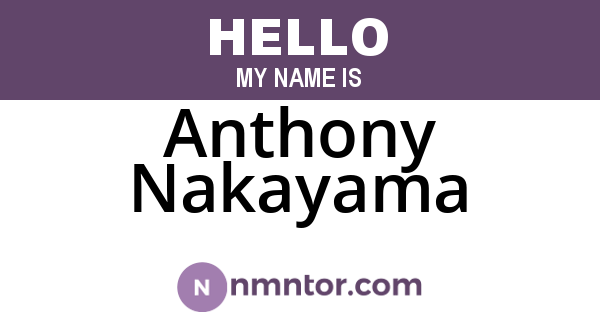 Anthony Nakayama