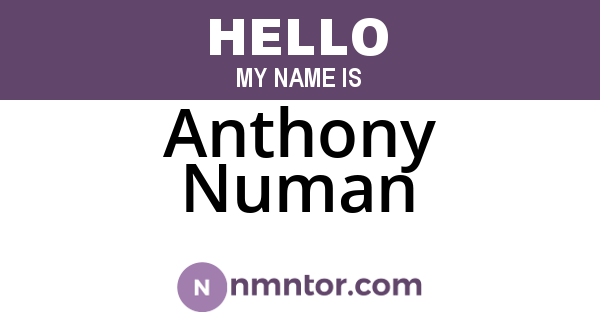Anthony Numan