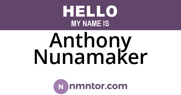 Anthony Nunamaker