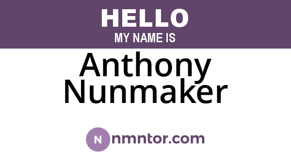 Anthony Nunmaker