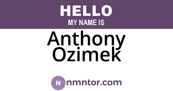 Anthony Ozimek