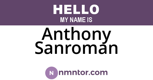Anthony Sanroman