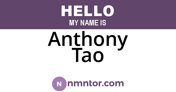 Anthony Tao