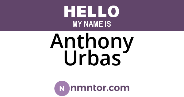 Anthony Urbas