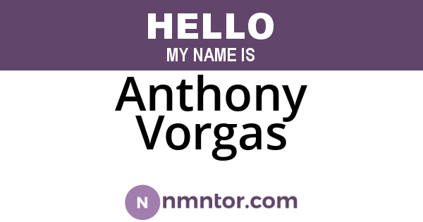 Anthony Vorgas