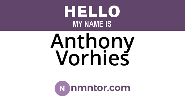 Anthony Vorhies