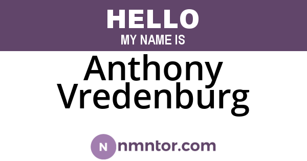 Anthony Vredenburg