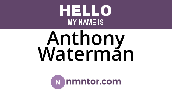 Anthony Waterman