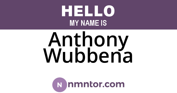 Anthony Wubbena