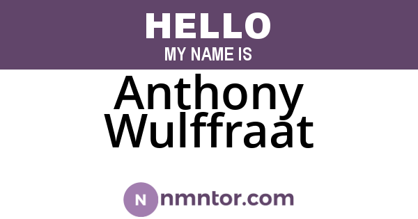 Anthony Wulffraat