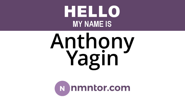 Anthony Yagin
