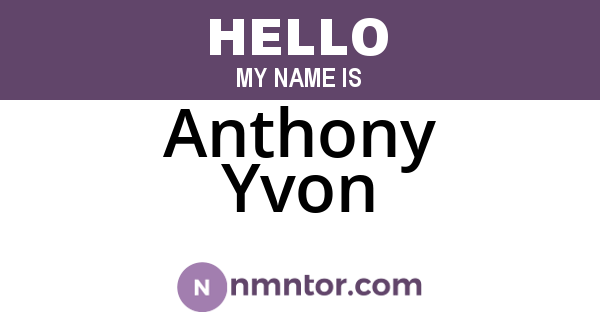 Anthony Yvon