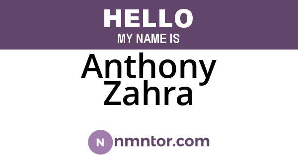 Anthony Zahra