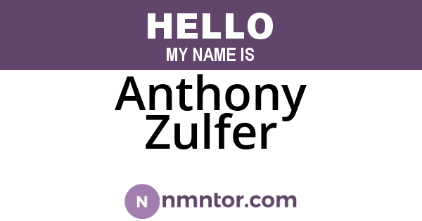 Anthony Zulfer