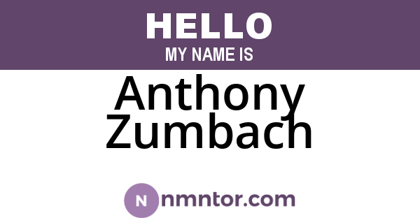Anthony Zumbach