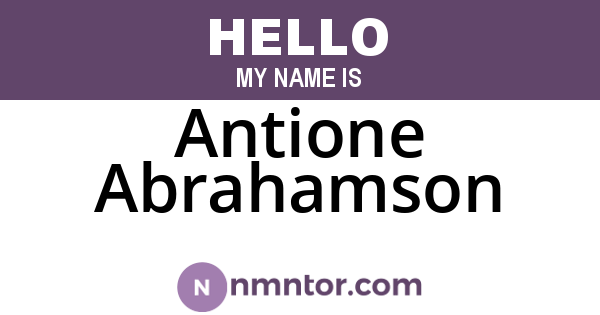 Antione Abrahamson