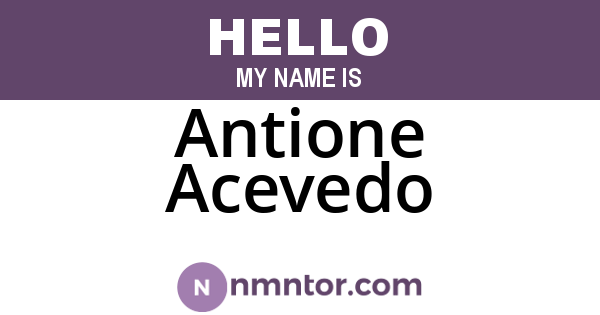 Antione Acevedo