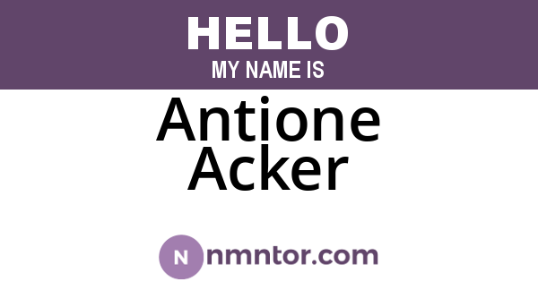 Antione Acker