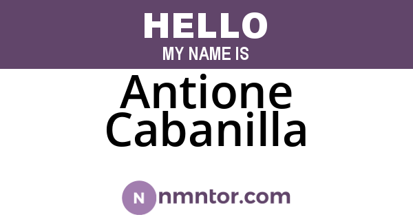 Antione Cabanilla