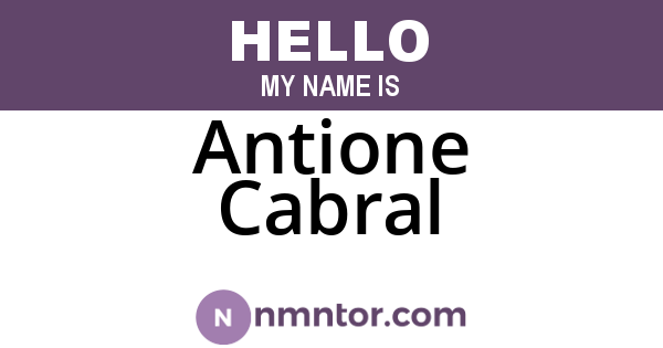 Antione Cabral