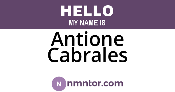 Antione Cabrales