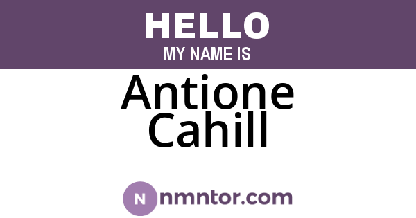 Antione Cahill