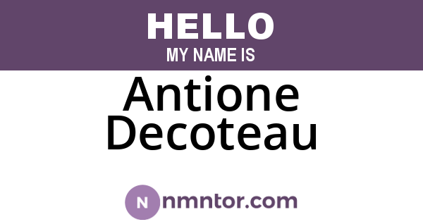 Antione Decoteau