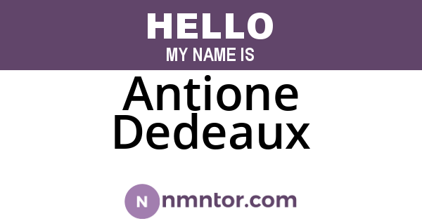 Antione Dedeaux