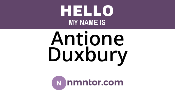 Antione Duxbury
