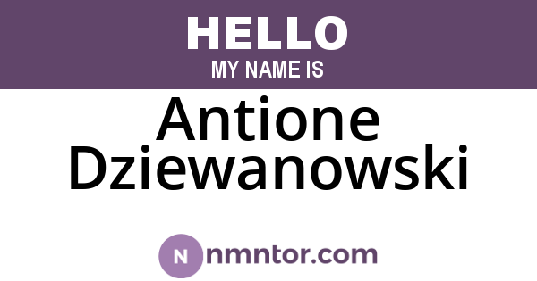 Antione Dziewanowski