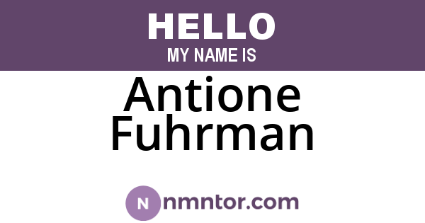 Antione Fuhrman