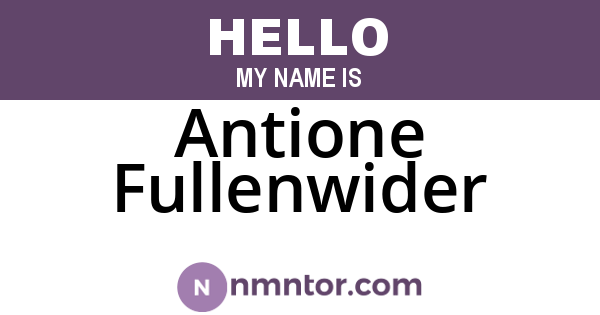 Antione Fullenwider