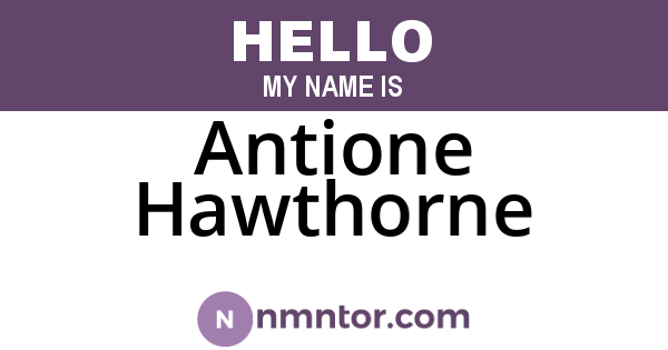 Antione Hawthorne