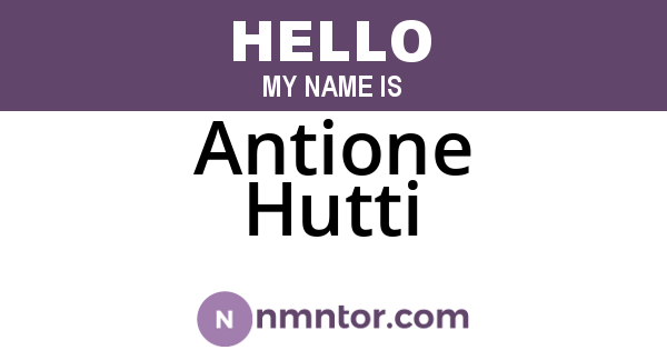 Antione Hutti