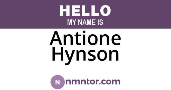 Antione Hynson