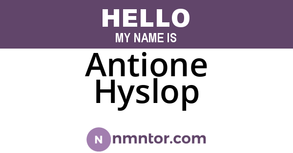 Antione Hyslop