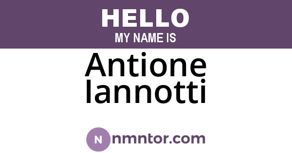 Antione Iannotti