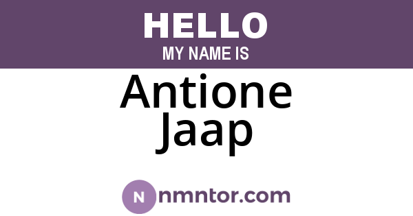 Antione Jaap