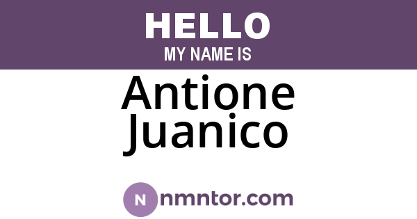 Antione Juanico