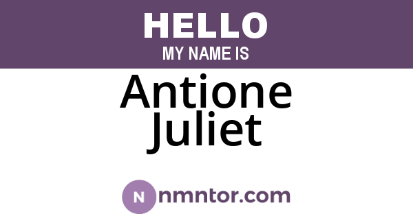 Antione Juliet