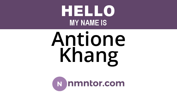 Antione Khang