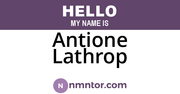 Antione Lathrop
