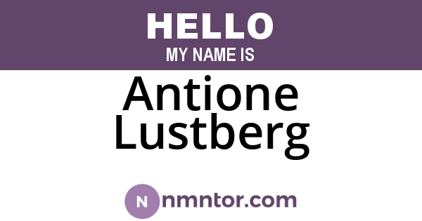Antione Lustberg