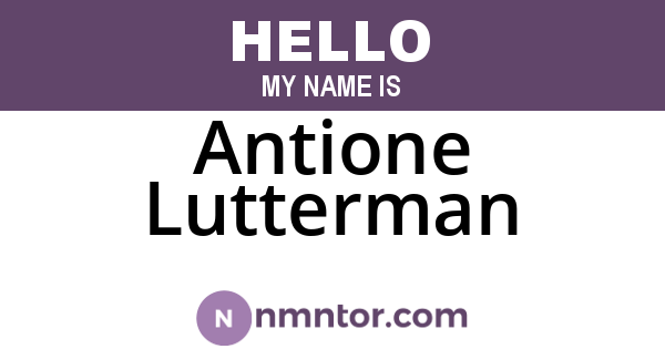 Antione Lutterman