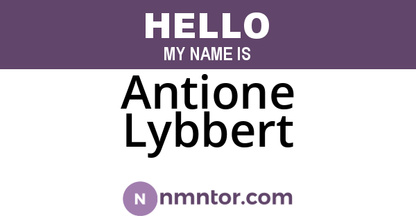 Antione Lybbert